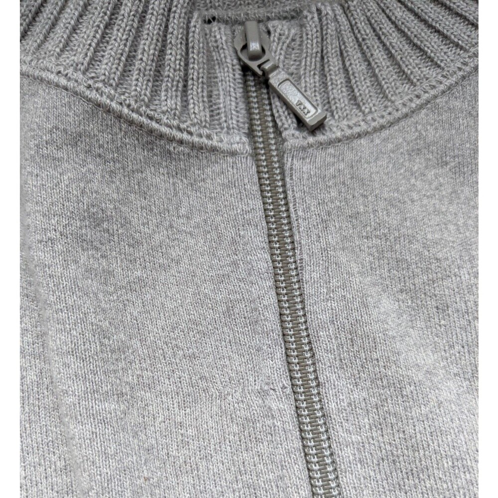 Vintage Eddie Bauer Women's Sweater Gray Full Zip 100% Cotton Made In USA Large - Picture 6 of 12